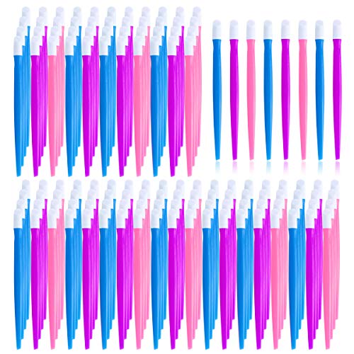 YG_Oline 100 Pcs Rubber Nail Cuticle Pusher Cleaner Tipped Nail File Plastic Handle Nail Art Tool(Random Color)