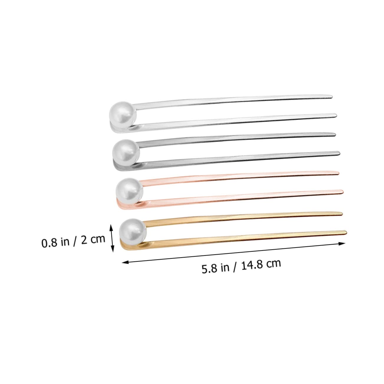 FRCOLOR 8 Pz A Forma di U Forcina Perline Per Capelli Bacchette Di Perline Chignon Ago Sposa Forcella Di Perline Capelli Per Le Donne Nodo Miss Muffin Lega Semplice