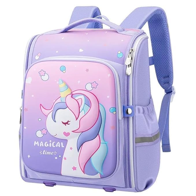 Unicorn Backpack for Kids Girls Stylish Durable Water-Resistant Backpack Shoulder School Bags for Girls Kids Birthday & Rakhi Gift – Purple-image-7