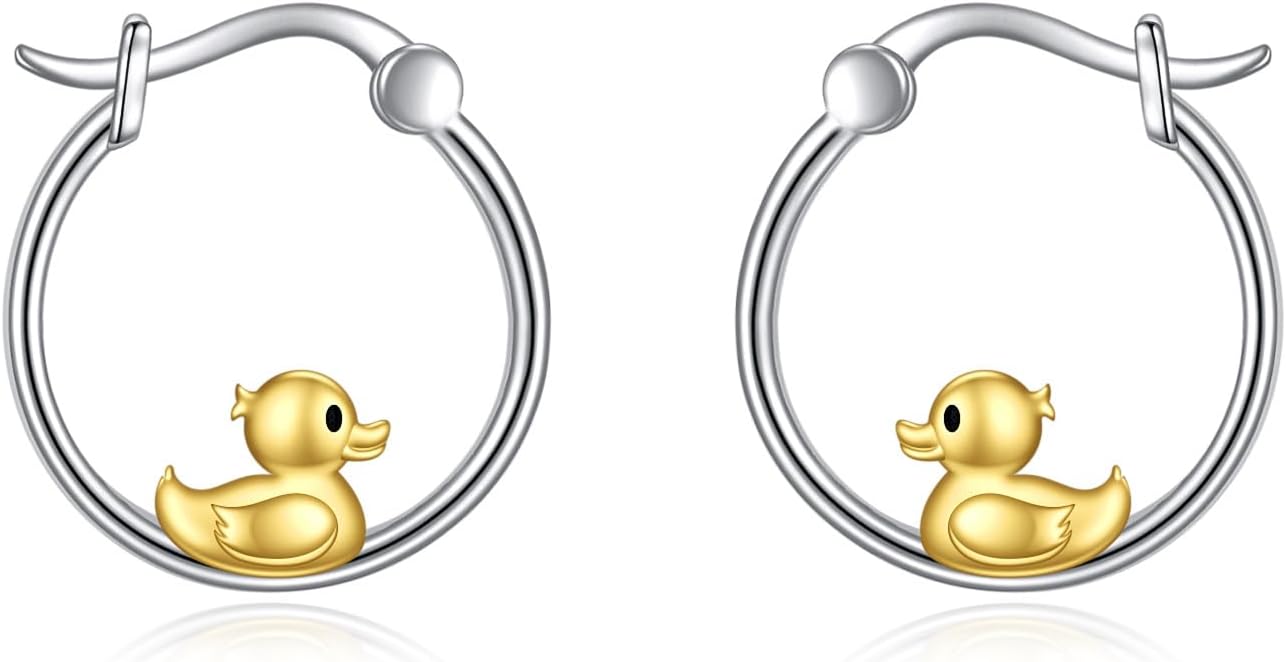 CRMAD Highland Cow/Hummingbird/Ladybug/Duck/Capybara/Rabbit/Seal/Crocodiles/Penduin Earrings for Women Sterling Silver Animal Jewelry