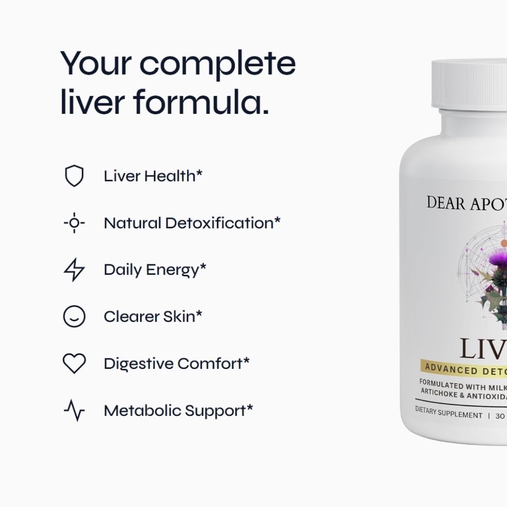 Liver Detox & Support Supplement with Milk Thistle 200mg Dandelion Root Artichoke - 22 Ingredient Liver Health Formula with Zinc Choline Turmeric Berberine - 60 Vegan Capsules — Amazon image 2