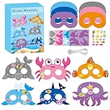 Value Set: The package comes with 24pcs masks (6 styles, 4 of each), 4 sheet of ocean animal stickers, 16pcs accessory cards of ocean animals (4 styles, 4 of each), 3pcs diamond stickers ,12 sheet of glue and 25pcs white elastic mask rope. Reliable M...