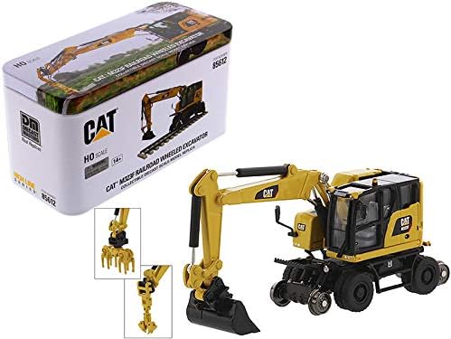 CAT Caterpillar M323F Railroad Wheeled Excavator with 3 Accessories High Line Series 1/87 (HO) Scale Diecast Model by Diecast Masters 85612