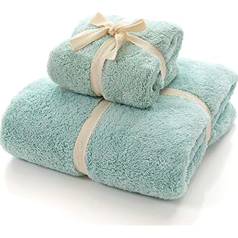 BUYTER Coral Fleece Towel and Bath Towel Set Cover