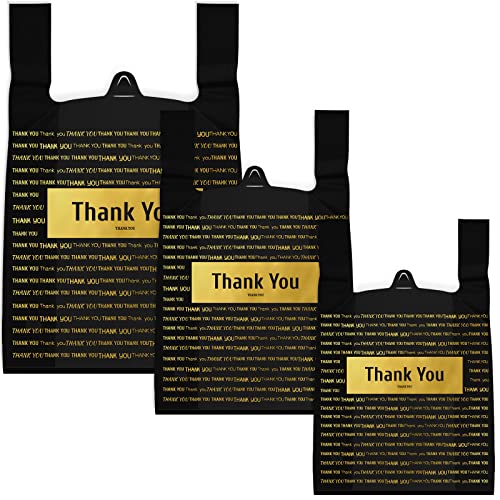 Zonon 200 Pieces Thank You Shopping Bags in 3 Sizes