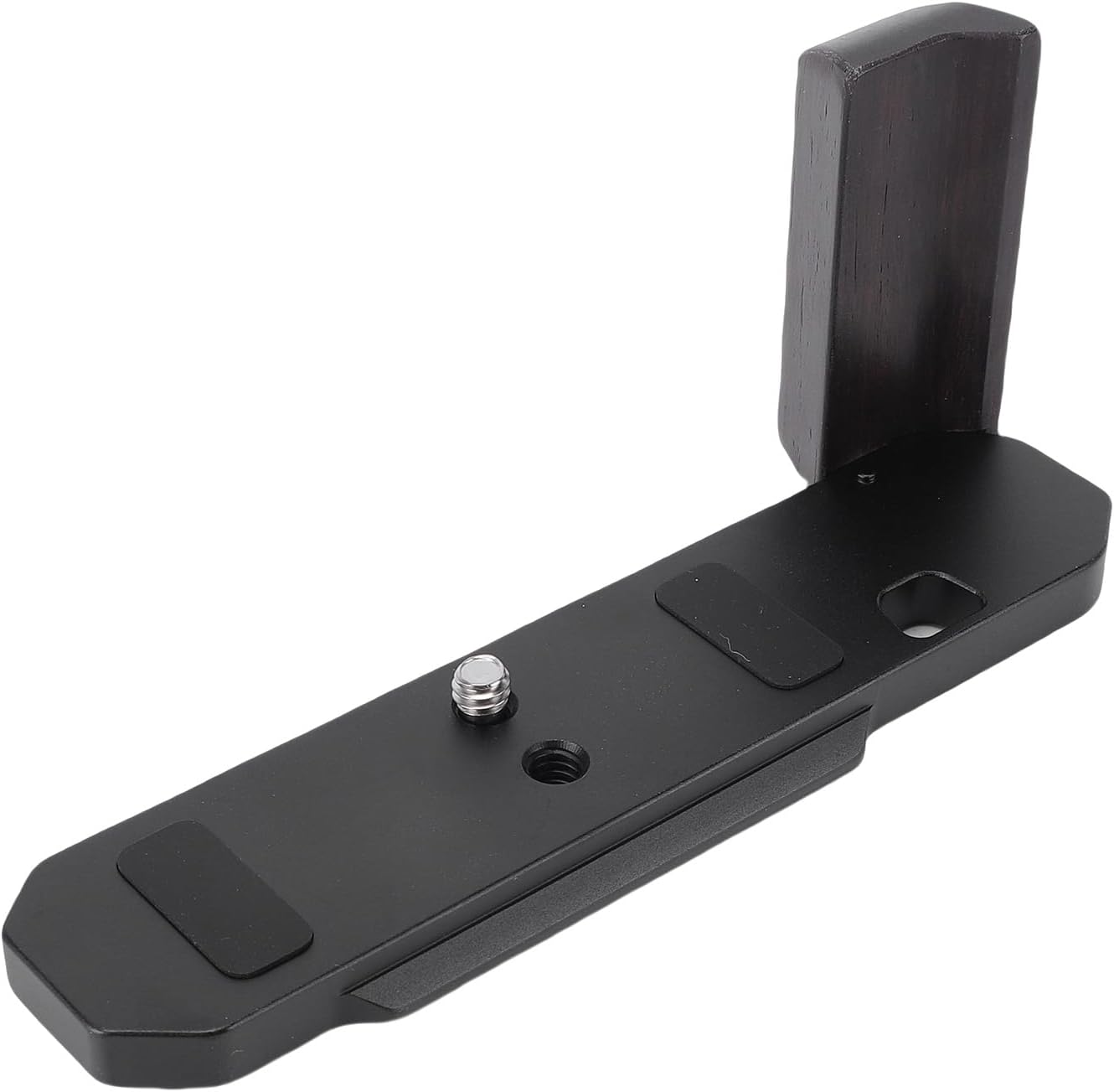 Zopsc Wooden L Bracket Grip, Ergonomic Handle with Aluminum Alloy Baseplate, for Camera, CNC Machined Plate