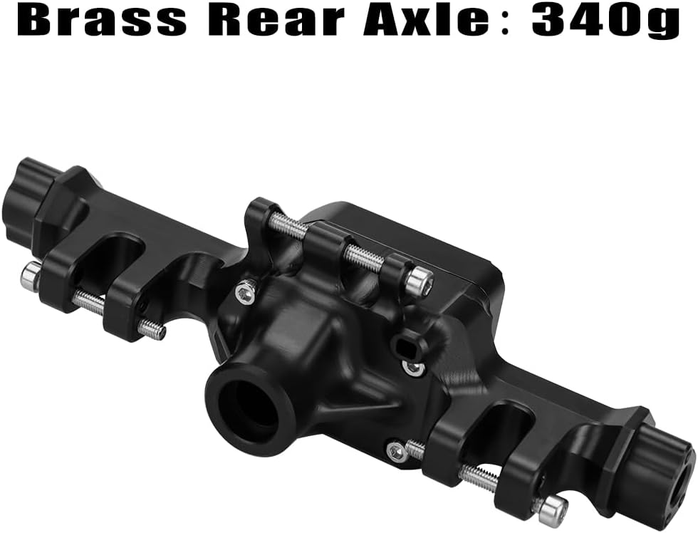 GLOBACT Heavy Duty Brass Rear Axle Housing 340g Counterweight for 1/10 TRX4 RC Crawler Car Upgrade Accessories (Black)
