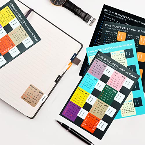Chris.w 2023 Calendar Stickers For Bullet Notebook Journal Organizer - Monthly Calendar Tabs 16-Month(Jan 2023-Apr 2024), Planner Sticker Accessories Monthly Index Tabs Adhesive For Men Women, 4 Sets #TOP1