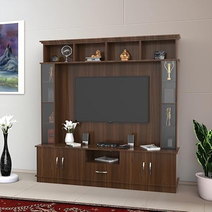 NEEHV Home Wooden Goldberg Wooden Tv Unit for Living Room | Bed Room (Classic Walnut, 40.6 X 180 X 180)