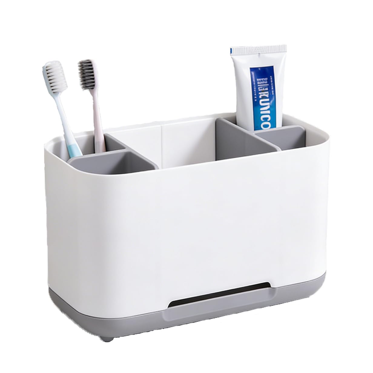 Toothbrush Organiser for Bathroom Counter, Durable Toothbrush Holder with Ventilated Base, Space Saving Tooth Brush Holder, Multi Use Toothbrush Holders for Family Use
