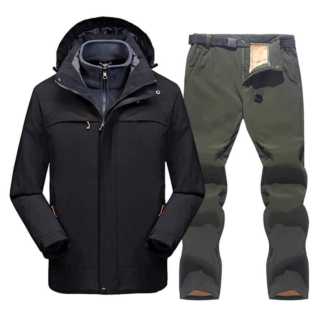 RWLOVE Men's Ski Equipment Snowboard Jacket and Ski Pants Winter Warm Waterproof Ski Jacket Snow Costumes Outdoor Wear