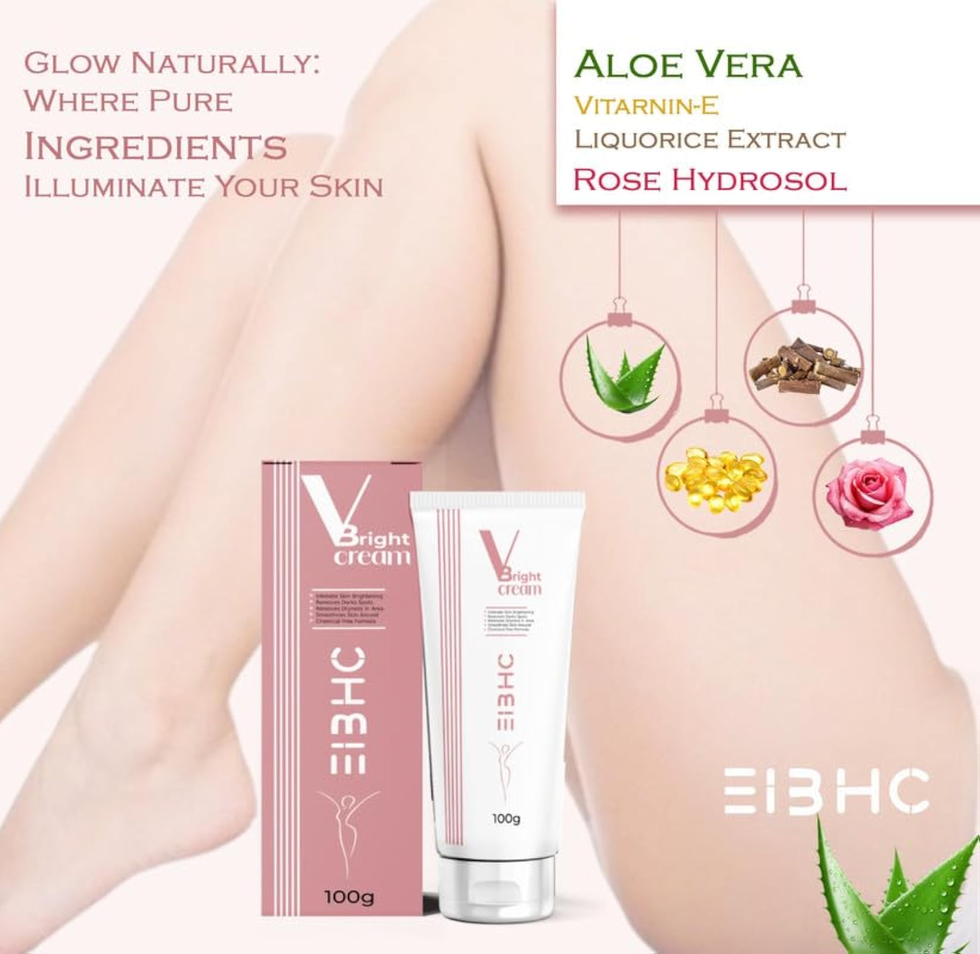 V-White Cream Intimate Underarms Bikini Area Remove Dark Spots Inner Thigh Whitening Cream -200G