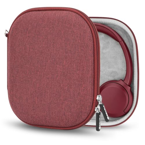 Estuche para auriculares Geekria Shield rígido con espacio para cable Sony CH510 rojo