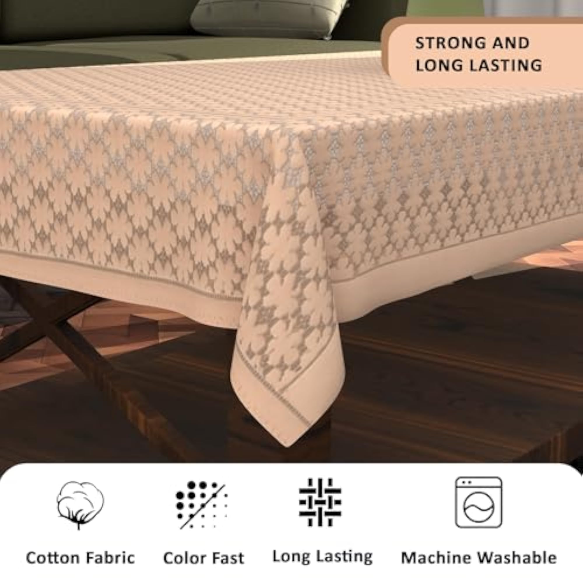 Center & Dining Table Cover Set, Black Bird Net Design