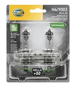 HELLA H4P50TB +50 Performance Bulb, 12V, 60/55W, 2 Count (Pack of 1)