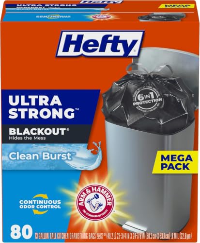 Hefty Ultra Strong Tall Kitchen Trash Bags, Clean...
