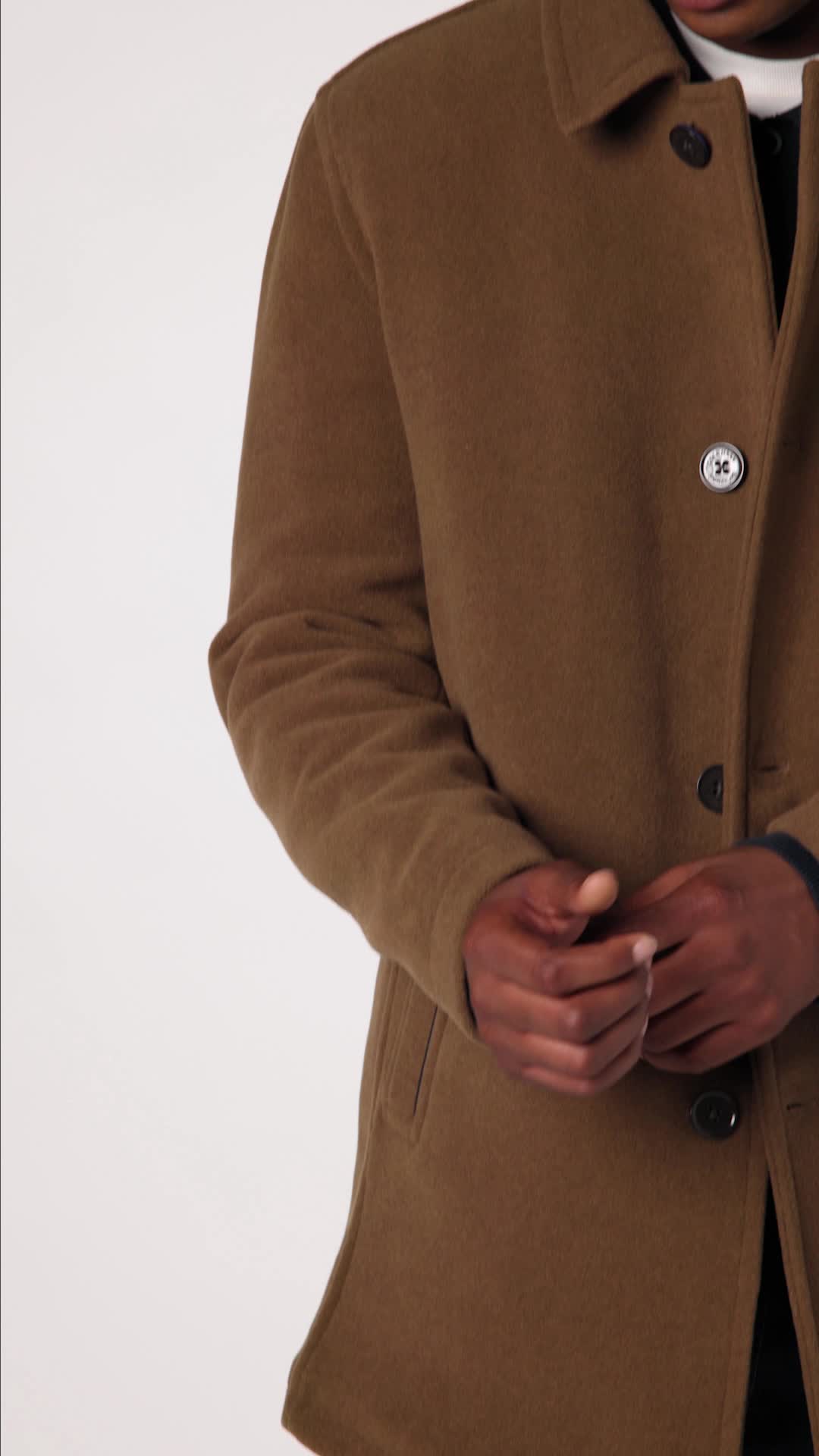 Cole Haan Signature Men's Wool Plush Car Coat, camel, Small at