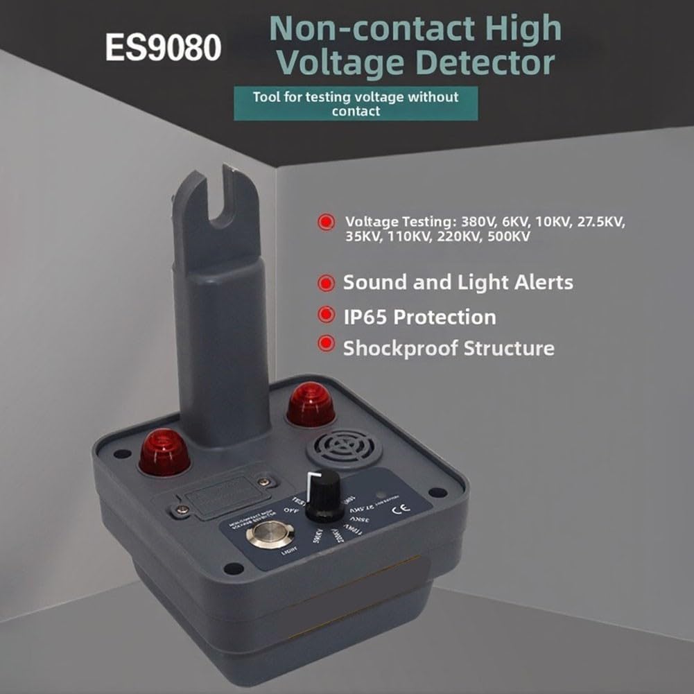 ES9080 Rilevatore ad alta tensione senza contatto 380V-550kV, tester impermeabile IP65 con allarme visivo acustico per tracciamento dei cavi e posizione dei guasti