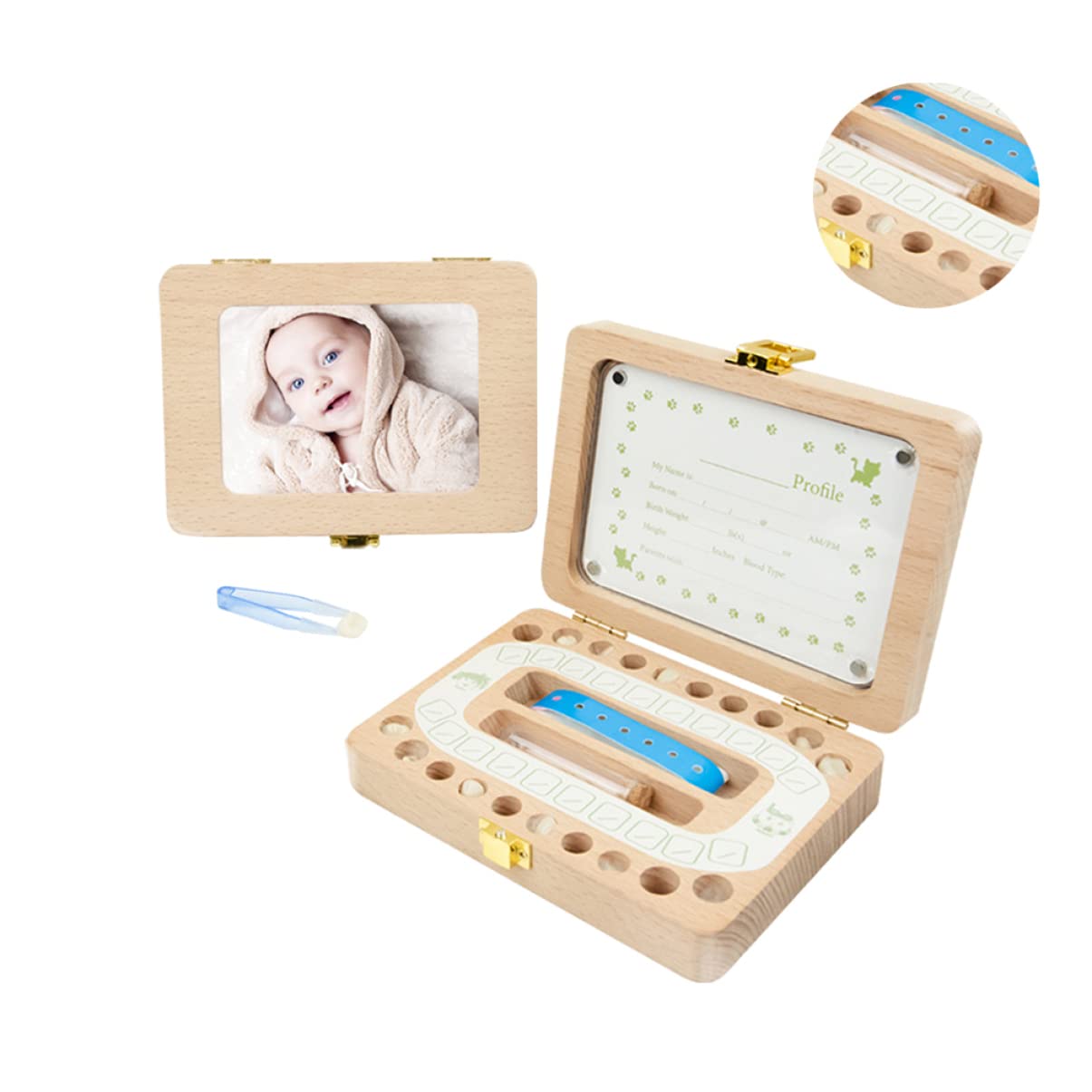 Zerodeko De Bebé Caja De Recuerdo De De Leche Cajas Organizadoras Organizador De Conservación De Infantiles Bambú Regalo Niño De Madera