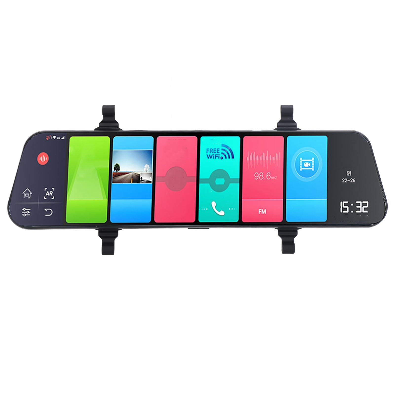 Dash Cam a Specchio da 12 Pollici per Auto e Camion, Telecamera di Retromarcia WiFi 1080P FHD Supporto per Retromarcia Touch Screen 4G, Registratore di Guida con Sensore G,