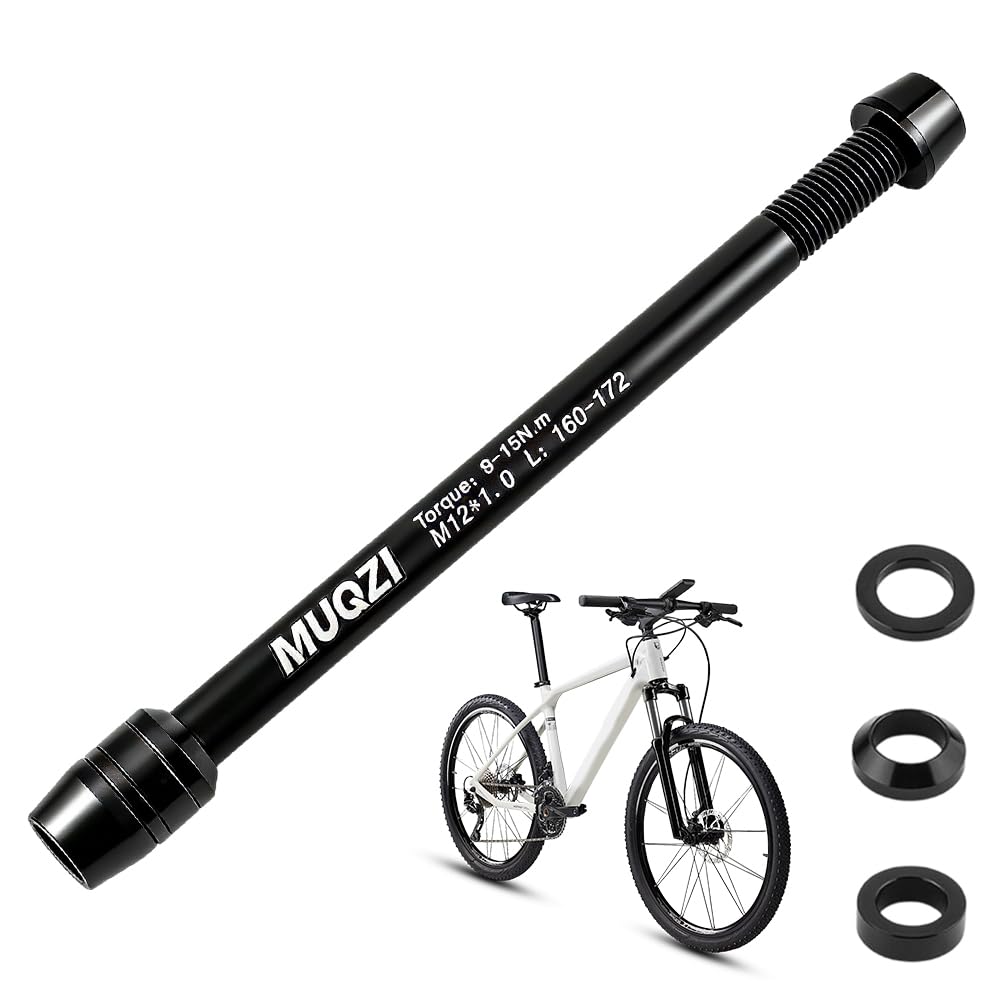 Fahrradrollentrainer mit M12 x 1,5 Gewindesteigung, Aluminium-Fahrradtrainer Steckachse 160-172 mm, Rollentrainer Fahrrad für die meisten Fahrradtrainer für Rennrad & Mountainbike, Indoor Training Sport & Freizeit