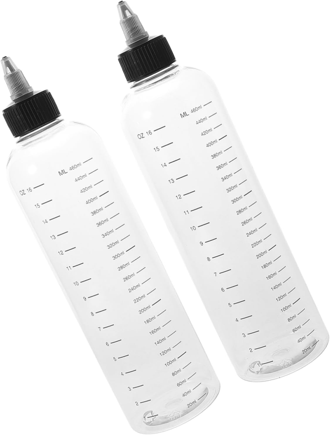 Ipetboom Precision Dye Bottles Squeeze Cap 2pcs Empty Applicator Bottles for Shampoo Salon or Home Use