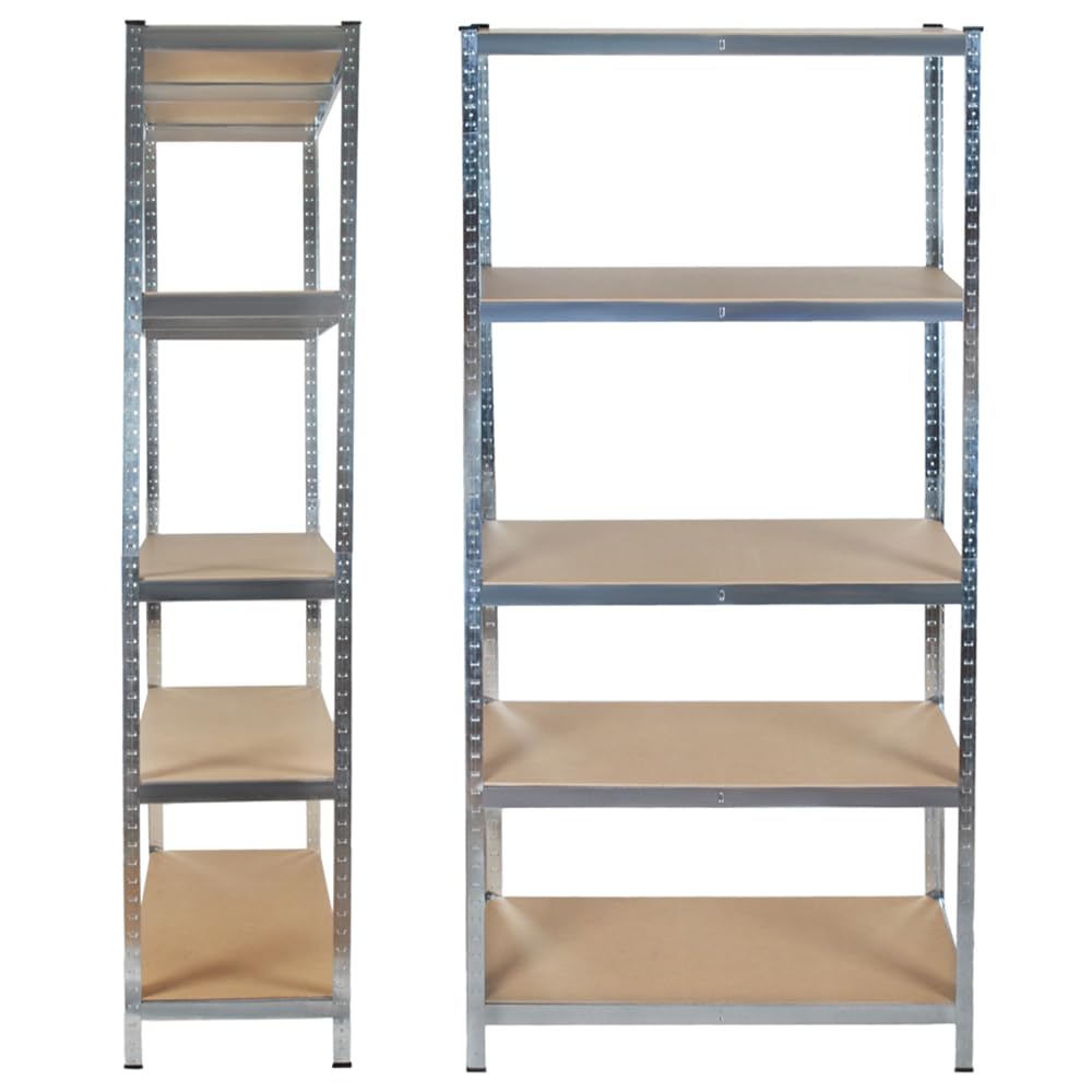 Schwerlastregal 220 x 100 x 45 cm bis 875 kg Belastbar Verzinkt Kellerregal Werkstattregal Lagerregal Steckregal Schrank Stahl 23766