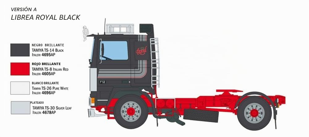 Italeri 3957 1:24 Volvo F-12 Intercooler Low Roof-Construcción de maquetas, Kit, maqueta, Manualidades, Hobby, Pegamento, Kit de plástico, detallado, sin Pintar, Multicolor, IT3957
