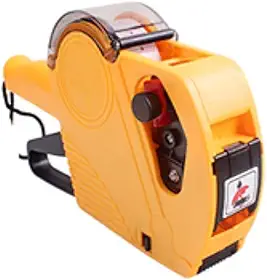 Etiquetadora Rotuladora De Preço Manual MAIS Refil Com Etiquetas De Preços 8 Dígitos Diversos Caracteres Códigos Datas Fácil Manuseio Portátil PREMIUM ONYK (AMARELO)
