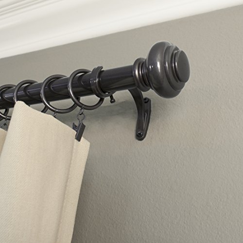 Decopolitan 1-Inch Urn Single Window Treatment Rod Set, 18 To 36-Inch, Bronze #TOP6