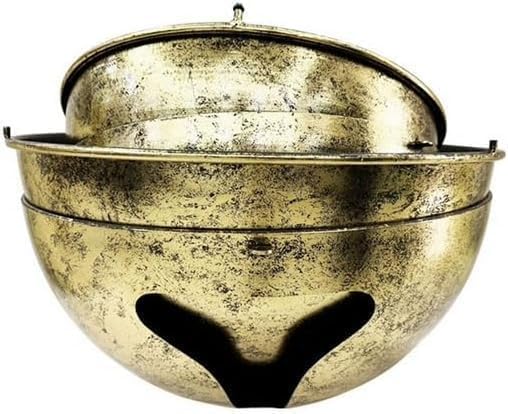 Oversized Christmas Bells Outdoor Décor Set of 2, Large and Medium Antique Jingle Bells with Stands, Giant Metal Bells for Indoor Outdoor Holiday Decoration, Nesting Design (Gold)