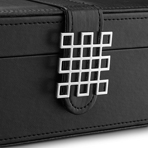 Glenor Co Watch Box - 15 Slot Classic Watch Case Display Organizer With Modern Buckle -Black #TOP5