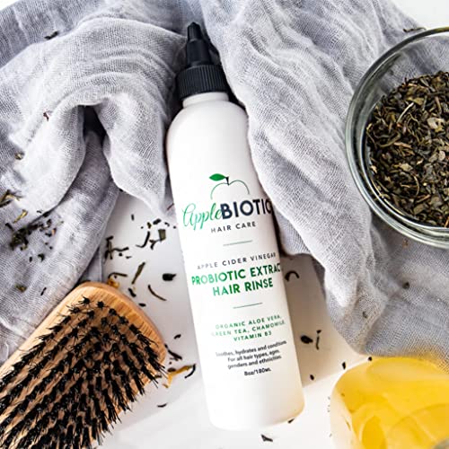 Apple Cider Vinegar Hair Rinse - Scalp Cleanser & Scalp Buildup Remover - Organic Aloe Vera, Probiotic Extract, Green Tea - Sulfate Free, Color Safe - Removes Product Buildup, Boosts Softness, Shine #TOP2