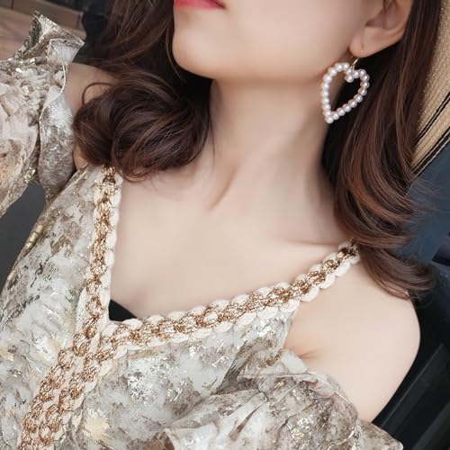 MONAZEO 11 pares de brincos longos de pérola com borla de pérola para mulheres, brincos grandes de p