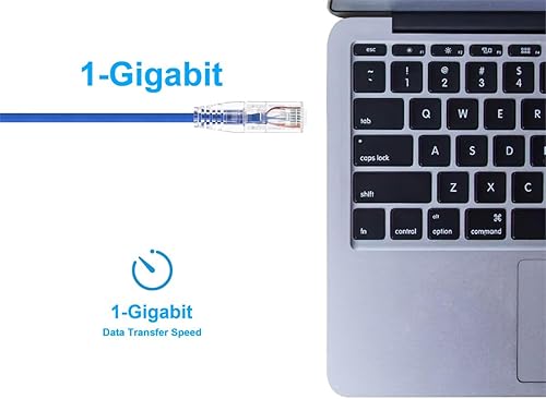 Miniatura 5 de Monoprice Cable de conexión de nivel de componente azul Cat6 de 7 pies UTP 28AWG 550MHz de cobre puro sin enganches RJ45 SlimRun Series Cable