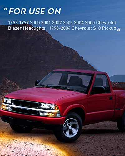 Nilight Headlight Assembly For 1998 1999 2000 2001 2002 2003 2004 2005 Chevy Blazer Headlights 1998-2004 Chevrolet S10 Pickup Replacement Headlamp Housing Bumper Lights, 2 Years Warranty #TOP7