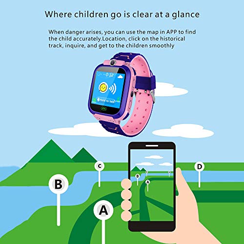 Ajcoflt 1.44 '' Kids Smart Watch LBS Tracker SOS Call 2-Way Call Chat de voz Configuração da zona