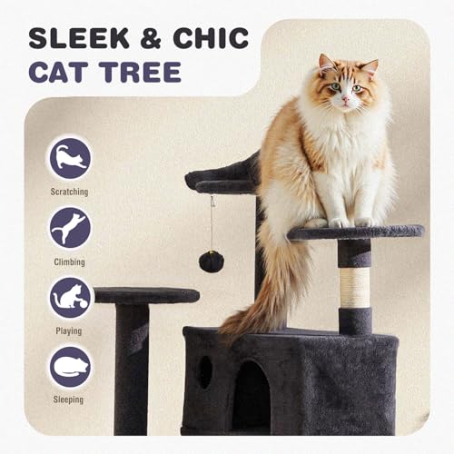 54 Inch Cat Tree Tower with Sisal Scratching Posts - Image 4