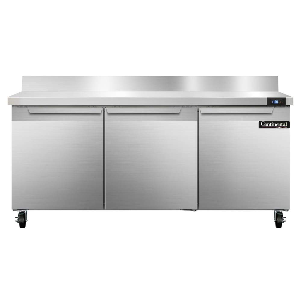 SW72-BS Three Section Work Top Refrigerator 72" W by Continental Refrigerator – 20.6 cubic_feet, Model r290