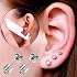 2Pcs Ear Piercing Kit Automatic and Painless Ear Nail Gun Disposable Aseptic Household Ear Piercing Gun Portable Ear Piercing Gun Group Ear Piercing Tools With Built-in 4mm Hypoallergenic Ear Studs