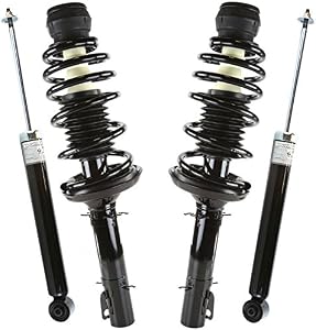 AutoShack KS5986-0025 Front & Rear Complete Struts Coil Springs and Shock Absorbers Set 4 Replacement for 1998-2006 VW Beetle 1999-2005 Jetta 1999-2006 Golf 2007-2009 Golf City Jetta City 2.0L V6 FWD