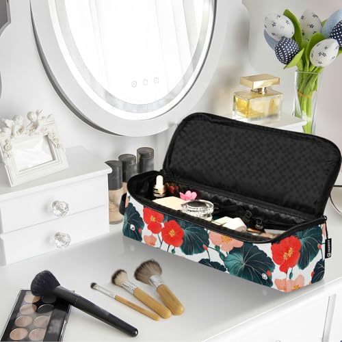 Bolsa de viaje 2 en 1 para herramientas de cabello con estera resistente al calor Chic Begonia Flowers miniatura 6