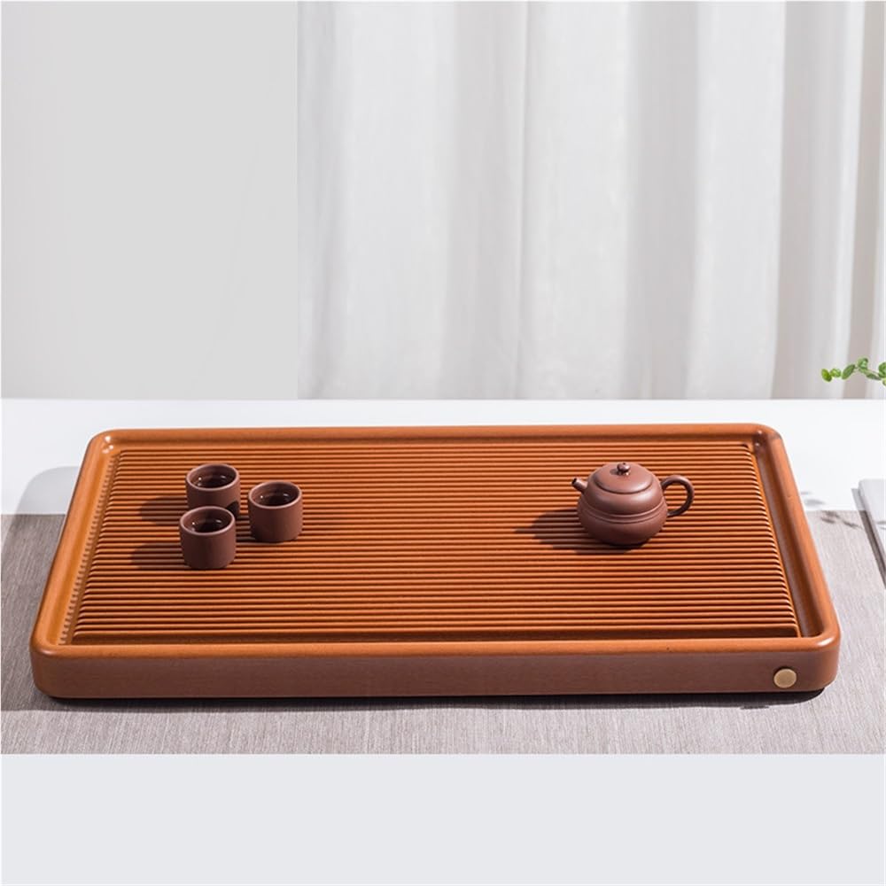 LAPADULA Tisch-Kaffeetablett Teetablett aus Holz, Heim-Teetisch, einfaches Kung-Fu-Tee-Set, rechteckiges Teetablett Desktop-Teetablett(50 * 30 * 5CM)