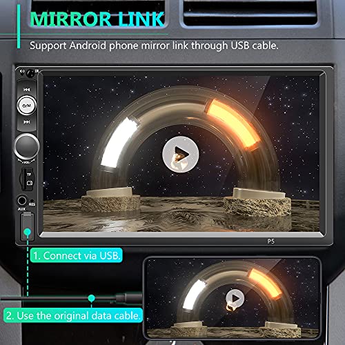 Double Din Car Stereo With Bluetooth And Backup Camera, Rimoody 7 Inch Touch Screen Car Radio With Fm Radio Mirror Link Aux Usb Sd Port Car Audio Receiver Steering Wheel Control #TOP3