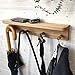 Perchero con estante de roble macizo con 4 clavijas, ganchos de pared de madera para colgar toallas, accesorios para niños
