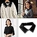 Shurhome Shirt Collar Cover with Rhinestones Polyester Blend Fashion Accessory for Adults Multiple Occasion Office Party Deta