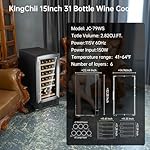 KingChii 15 Inch 31 Bottle Wine Cooler Refrigerator Professional Compressor, Stainless Steel & Tempered Glass For Red Wine, Champagne - Built-in or Freestanding for Kitchen, Home, or Office - Image 4