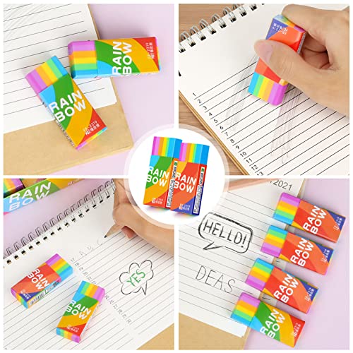 QKFON 2B Radiergummi, 30 Stück Regenbogen Radierer, Kinder Weich Mini-Radierer Set für Schulen, Skizzen, Büro und Zeichen