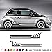 2 Pcs Porte Côté Rayures Autocollant Racing Treillis Car Styling Corps Décoration Decal, pour Fiat 500 Bravo Palio Côté Jupe Autocollant Accessoires