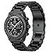 Produktbild Armband für Moonswatch-Uhr, Metallarmband kompatibel mit Omega X Swatch Moonswatch Speedmaster/Rolex/SEIKO usw. 20mm Uhr, Schnellwechsel Swatch Omega Moonswatch Edelstahl-Ersatzarmband. (Schwarz)